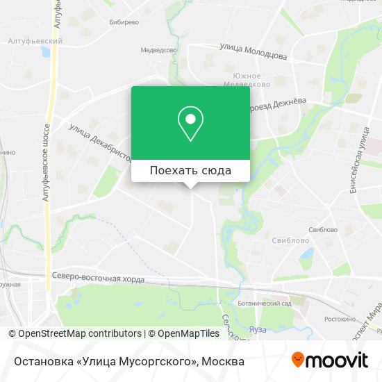 Карта Остановка «Улица Мусоргского»