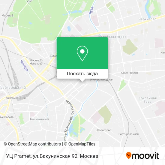 Карта УЦ Pramet, ул.Бакунинская 92