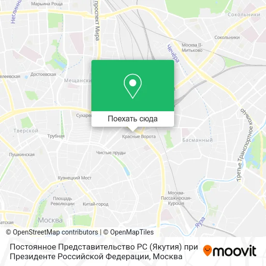 Карта Постоянное Представительство РС (Якутия) при Президенте Российской Федерации