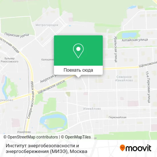 Карта Институт энергобезопасности и энергосбережения (МИЭЭ)