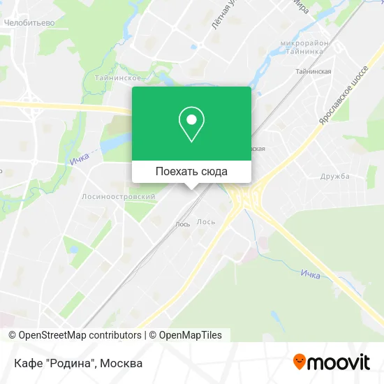 Карта Кафе "Родина"