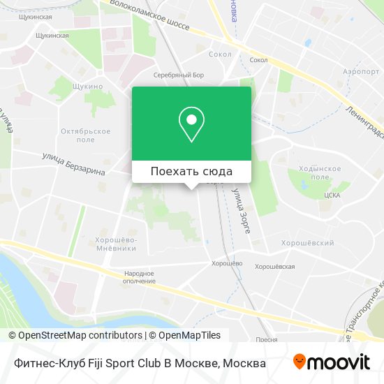 Карта Фитнес-Клуб Fiji Sport Club В Москве