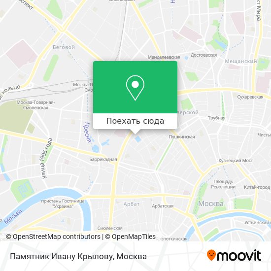 Карта Памятник Ивану Крылову