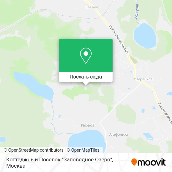 Карта Коттеджный Поселок "Заповедное Озеро"