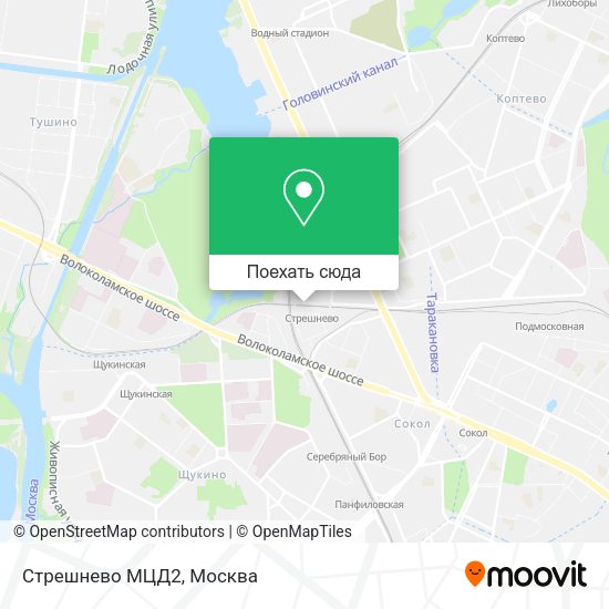 Карта Стрешнево МЦД2