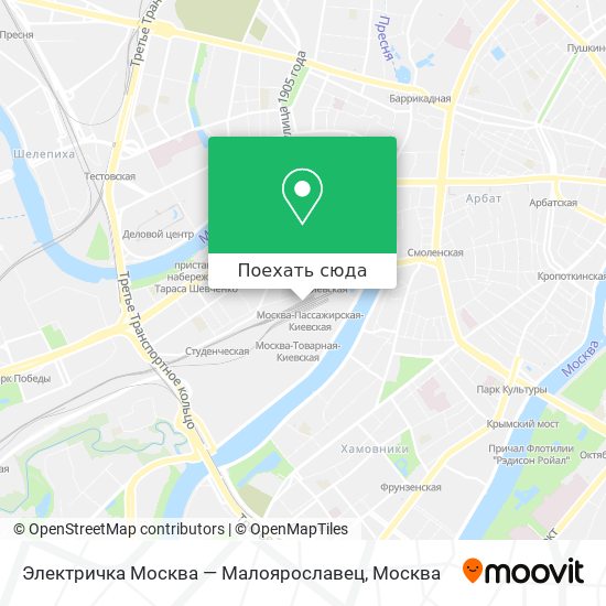 Карта Электричка Москва — Малоярославец