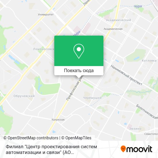 Карта Филиал "Центр проектирования систем автоматизации и связи" (АО "Гипротрубопровод")