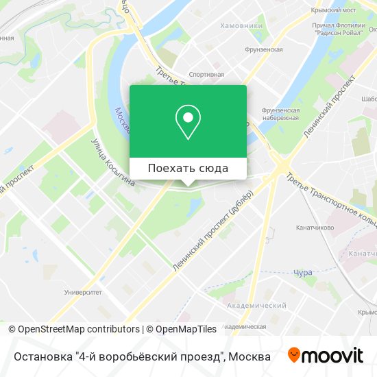 Карта Остановка "4-й воробьёвский проезд"