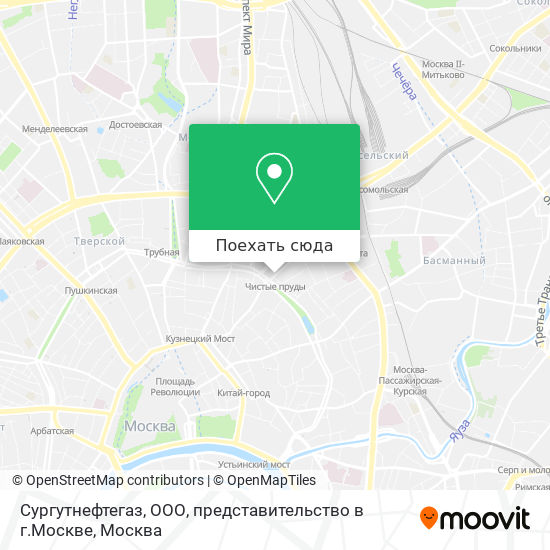 Карта Сургутнефтегаз, ООО, представительство в г.Москве