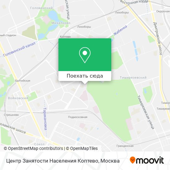 Карта Центр Занятости Населения Коптево