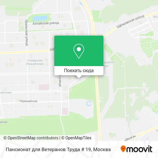 Карта Пансионат для Ветеранов Труда # 19