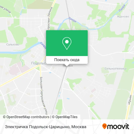 Карта Электричка Подольск-Царицыно