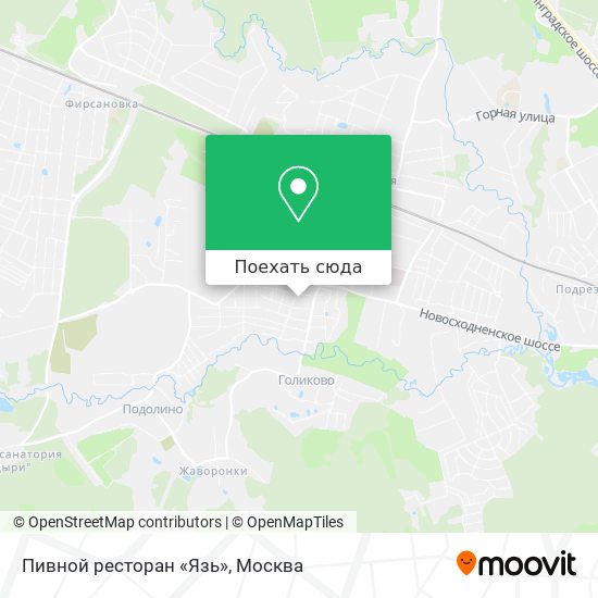 Карта Пивной ресторан «Язь»