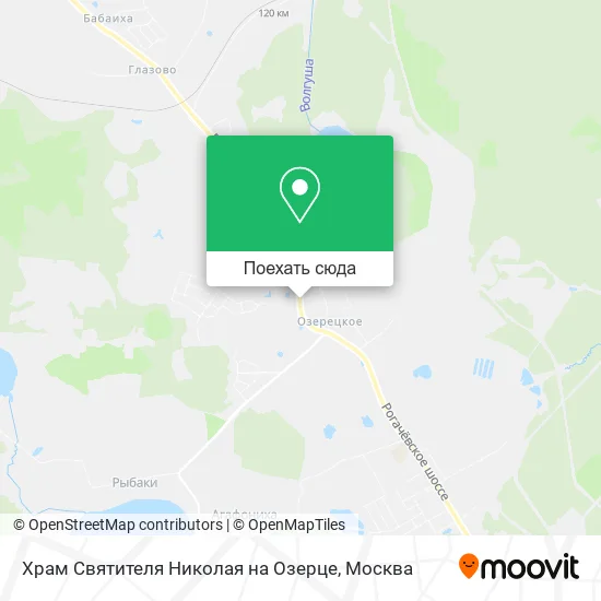 Карта Храм Святителя Николая  на Озерце