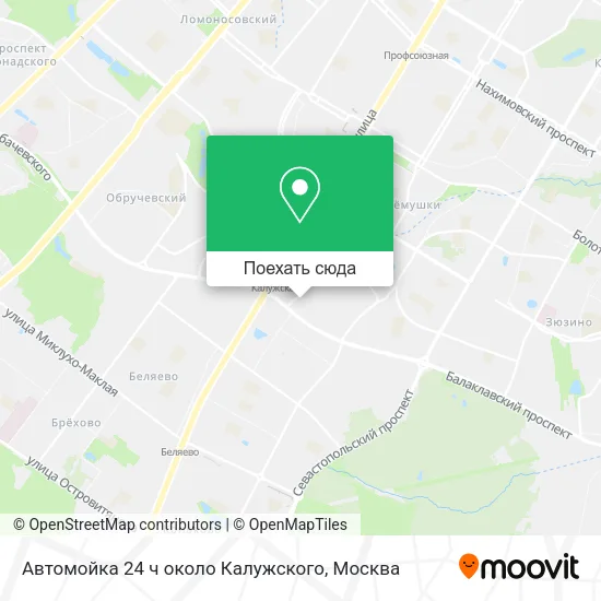 Карта Автомойка 24 ч около Калужского