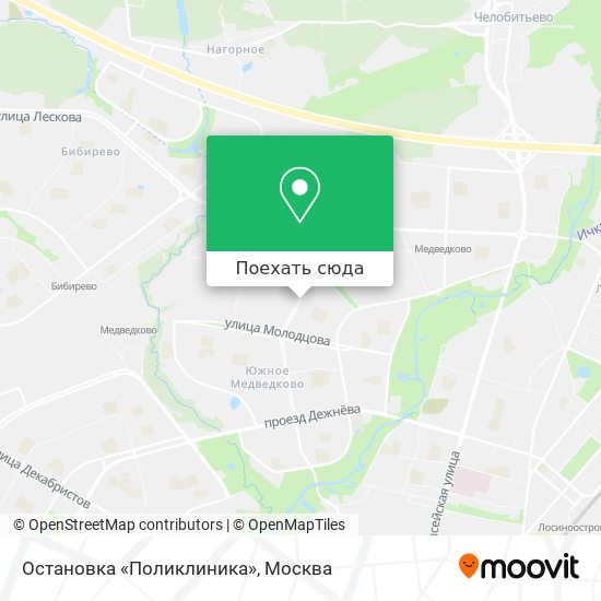 Карта Остановка «Поликлиника»