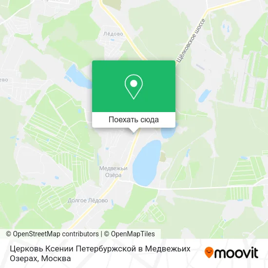 Карта Церковь Ксении Петербуржской в Медвежьих Озерах