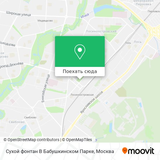 Карта Сухой фонтан В Бабушкинском Парке