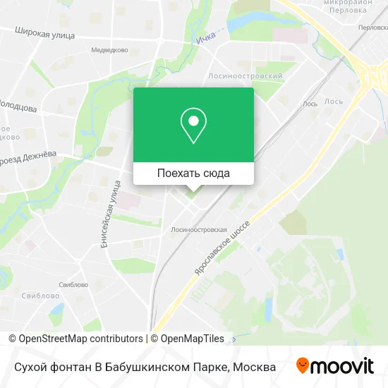 Карта Сухой фонтан В Бабушкинском Парке
