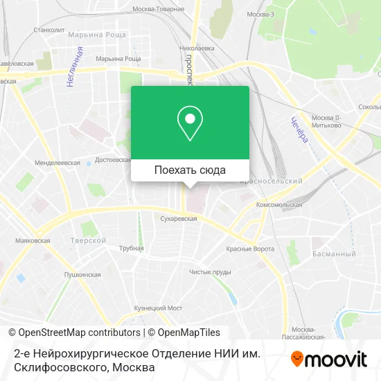 Карта 2-е Нейрохирургическое Отделение НИИ им. Склифосовского