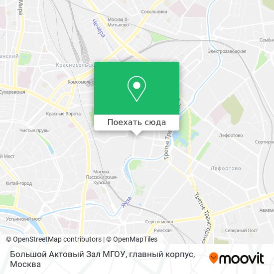 Карта Большой Актовый Зал МГОУ, главный корпус
