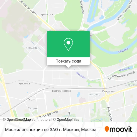 Карта Мосжилинспекция по ЗАО г. Москвы