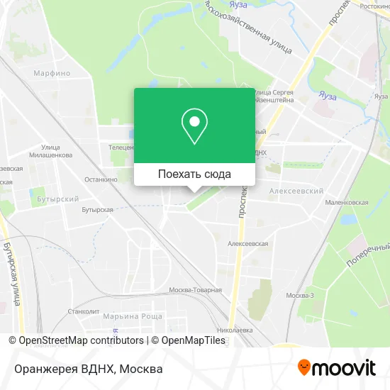 Карта Оранжерея ВДНХ