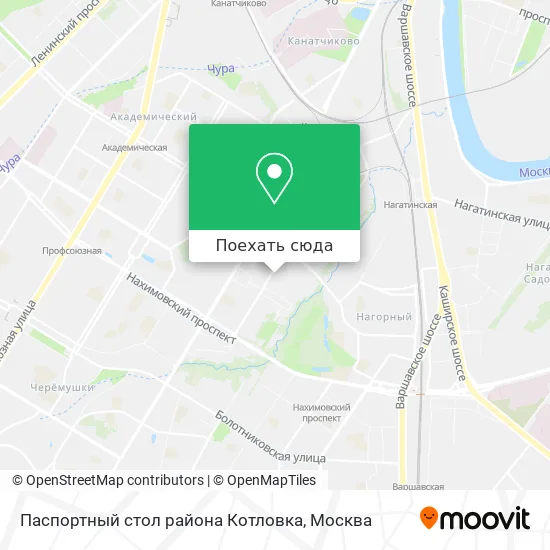 Карта Паспортный стол района Котловка