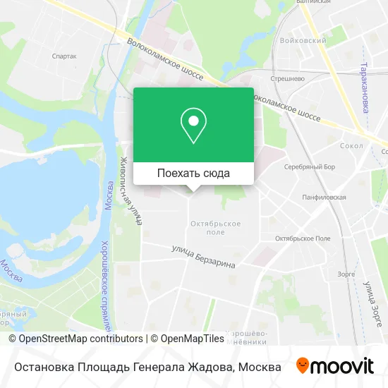 Карта Остановка Площадь Генерала Жадова