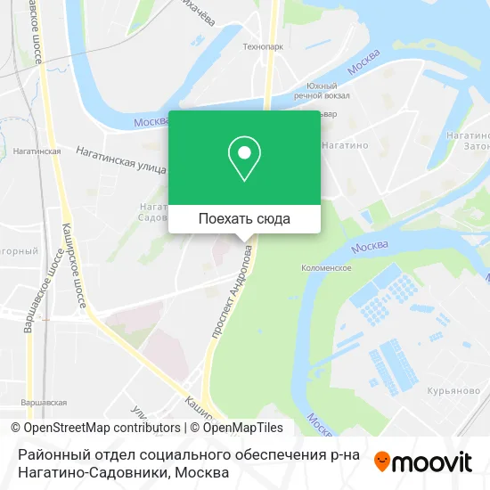 Карта Районный отдел социального обеспечения р-на Нагатино-Садовники