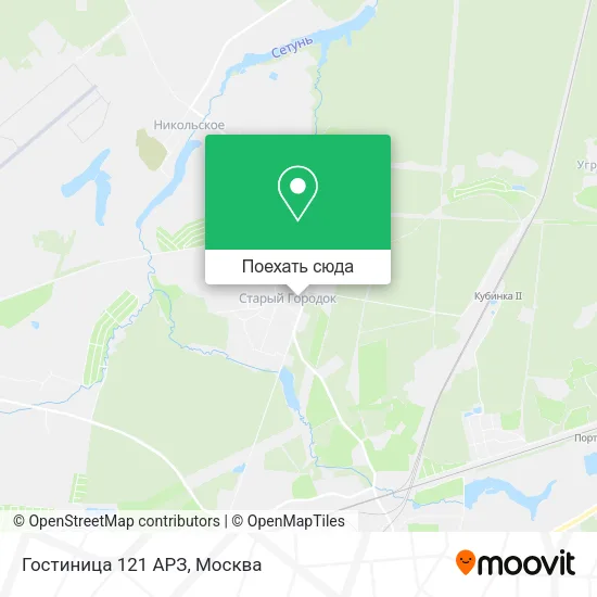 Карта Гостиница 121 АРЗ