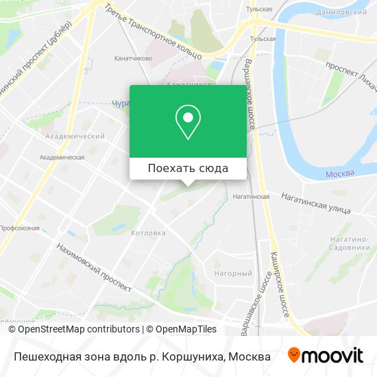 Карта Пешеходная зона вдоль р. Коршуниха