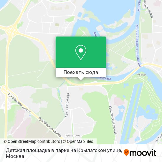 Карта Детская площадка в парке на Крылатской улице