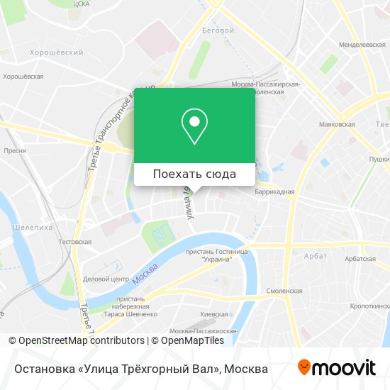 Карта Остановка «Улица Трёхгорный Вал»