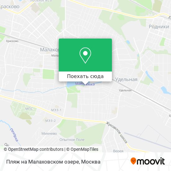 Карта Пляж на Малаховском озере
