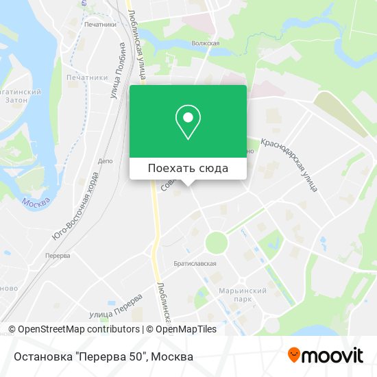 Карта Остановка "Перерва 50"
