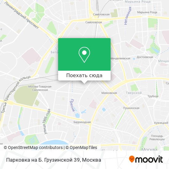 Карта Парковка на Б. Грузинской 39