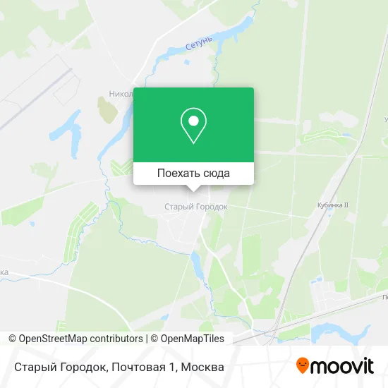Карта Старый Городок, Почтовая 1