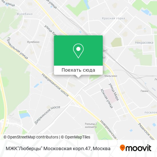 Карта МЖК"Люберцы" Московская корп.47