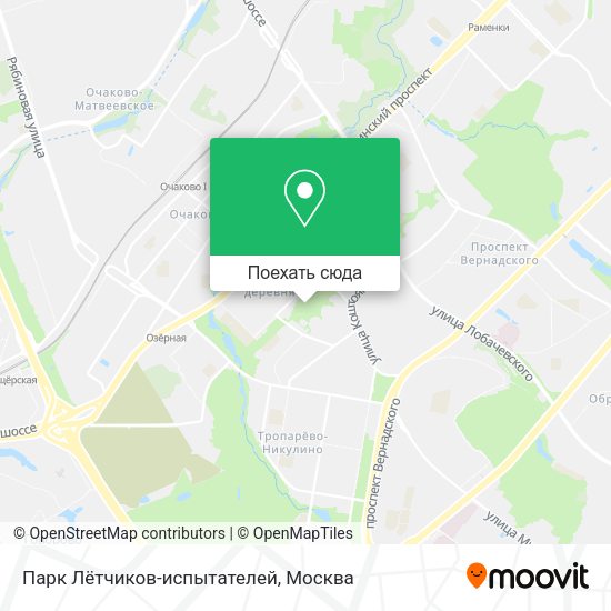 Карта Парк Лётчиков-испытателей