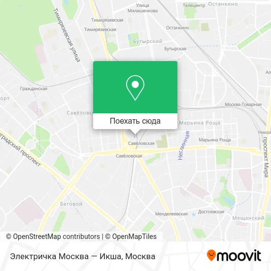 Карта Электричка Москва — Икша