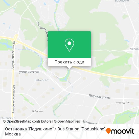 Карта Остановка "Подушкино" / Bus Station "Podushkino"