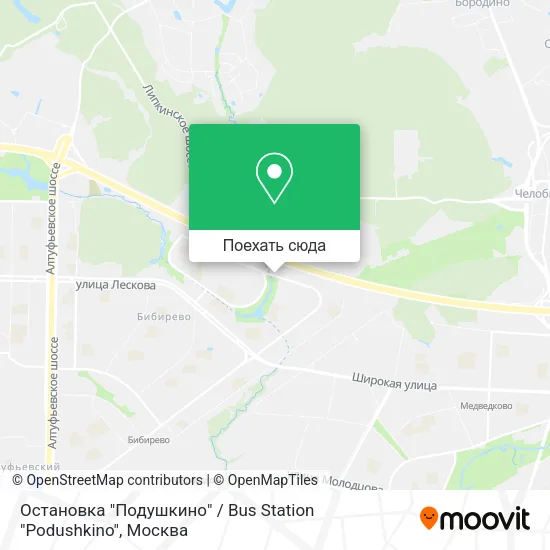 Карта Остановка "Подушкино" / Bus Station "Podushkino"