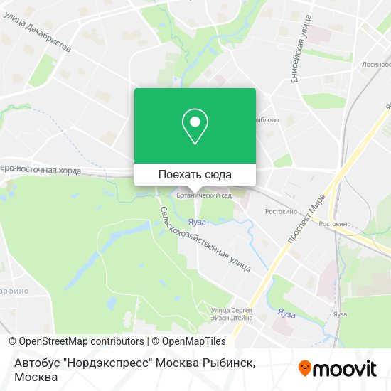 Карта Автобус "Нордэкспресс" Москва-Рыбинск