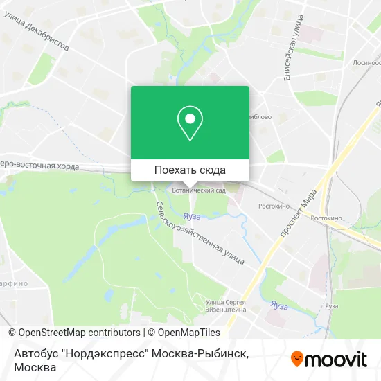 Карта Автобус "Нордэкспресс" Москва-Рыбинск