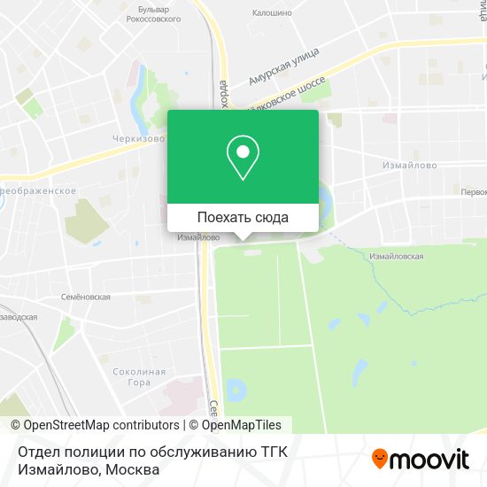 Карта Отдел полиции по обслуживанию ТГК Измайлово