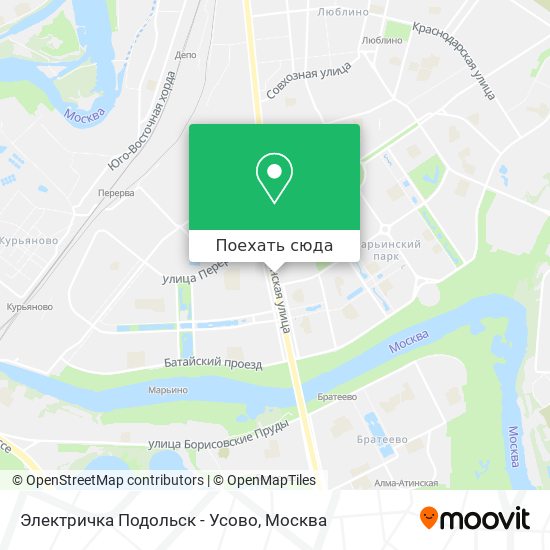 Карта Электричка Подольск - Усово