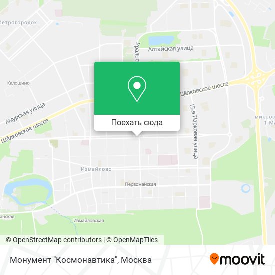 Карта Монумент "Космонавтика"