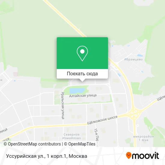 Карта Уссурийская ул., 1 корп.1