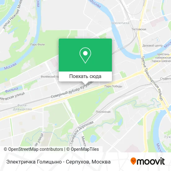Карта Электричка Голицыно - Серпухов